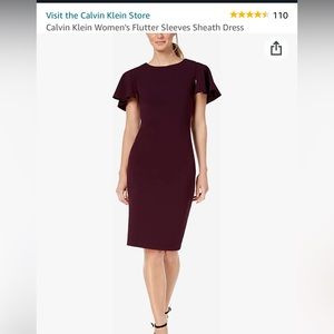 Calvin Klein flutter sleeve dress. Never worn - new without tags.